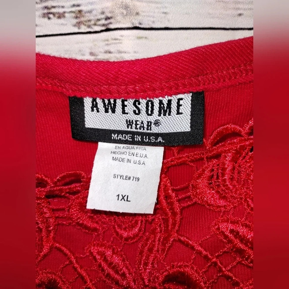 Awesome Lace Crop Tank Red size XL Vintage Deadstock Y2K 90s NWT - Picture 2 of 7